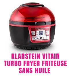 Klarstein VitAir Turbo Fryer Friteuse sans huile à air chaud 