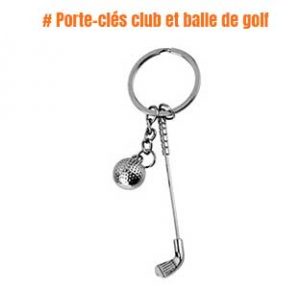 Porte-clés club et balle de golf en acier 