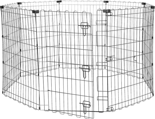 Parc pliable octogonal en métal noir Amazon Basics avec porte