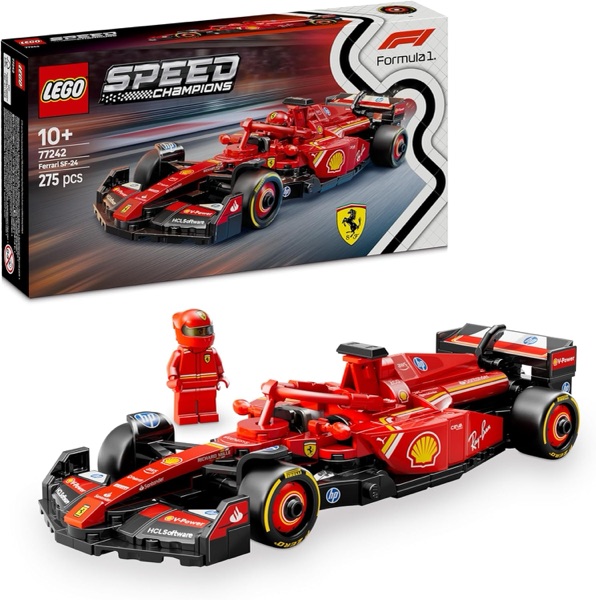 Voiture de Formule 1 LEGO Speed Champions Ferrari SF-24 77242 construite avec sa minifigurine