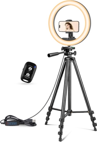 Anneau lumineux UBeesize de 25 cm sur trépied extensible