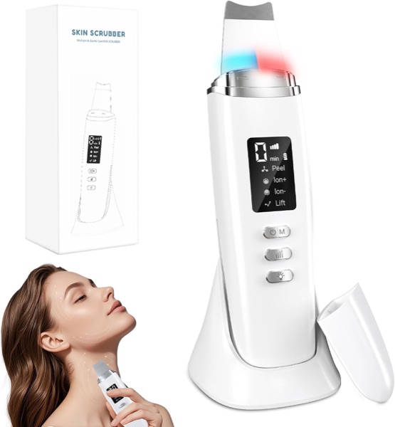 Épurateur de peau à ultrasons Yeerain blanc à spatule en acier