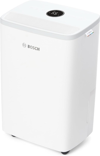 Déshumidificateur Bosch Dry 2000 blanc compact avec réservoir semi-transparent
