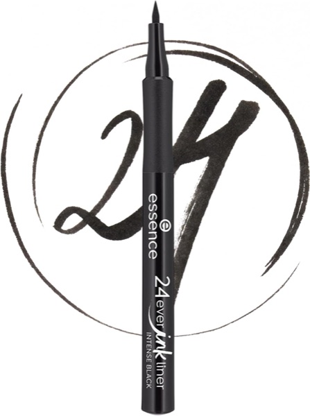 Eyeliner liquide essence 24ever Ink Liner noir et son pinceau ultrafin