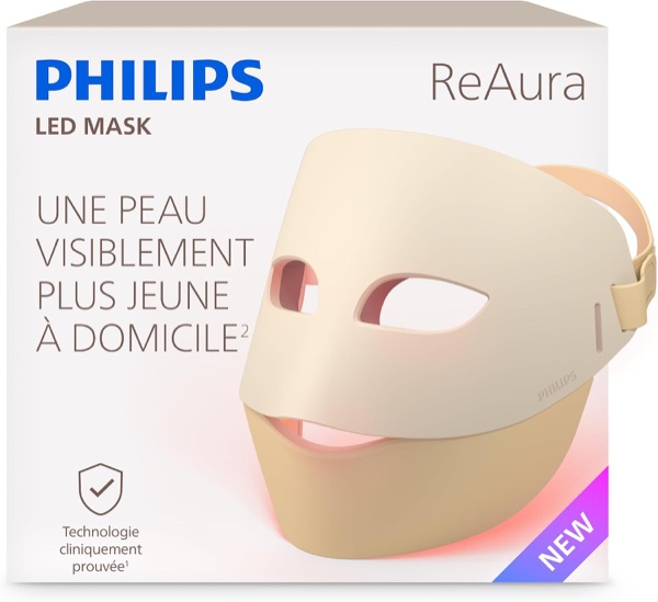 Masque LED souple Philips ReAura avec sa partie pour le cou