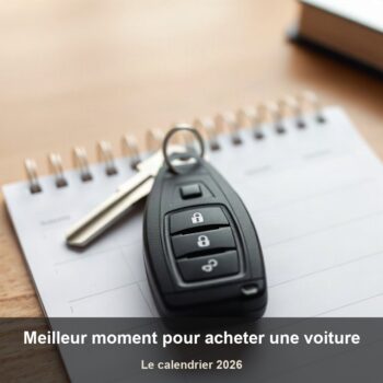 Clés de voiture neuves posées sur un calendrier de bureau