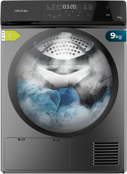 Sèche-linge pompe à chaleur Cecotec Bolero DressCode Dry 9400 couleur acier, 9 kg