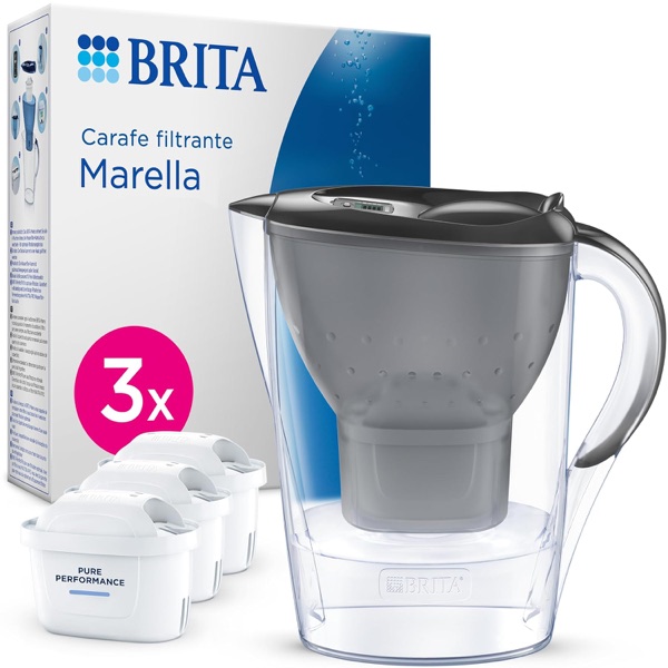 Carafe filtrante BRITA Marella graphite avec sa cartouche MAXTRA