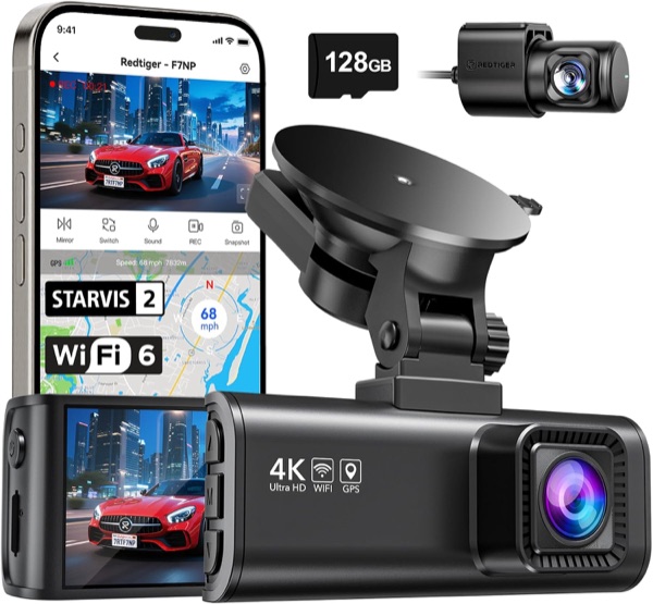 Dashcam REDTIGER F7N Plus à écran avec caméra arrière