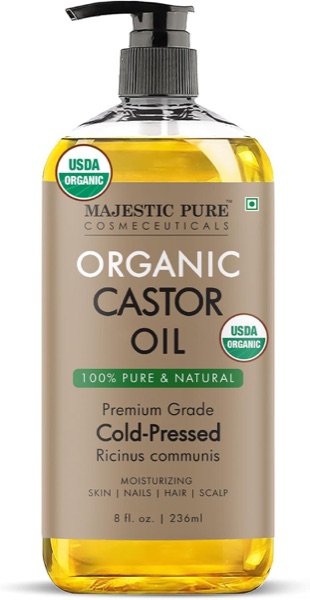 Flacon pompe de l'huile de ricin bio Majestic Pure
