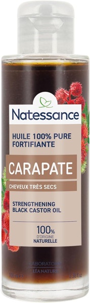 Flacon d'huile de carapate au ricin noir Natessance 100 ml