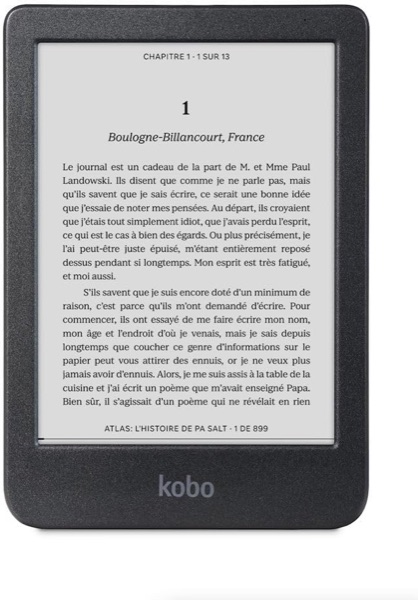 Liseuse Kobo Clara BW noire à écran 6 pouces
