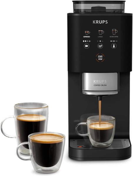 Machine à café à grain ultra compacte Krups Coffee Crush Extra noire