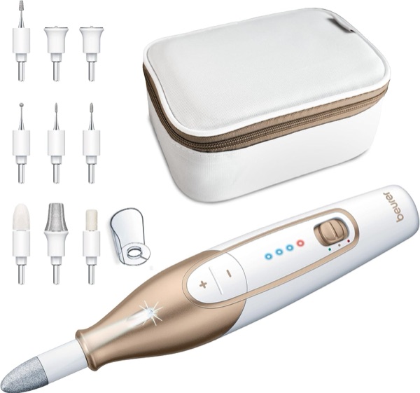 Kit de manucure et pédicure électrique Beurer MP 64 avec ses dix embouts