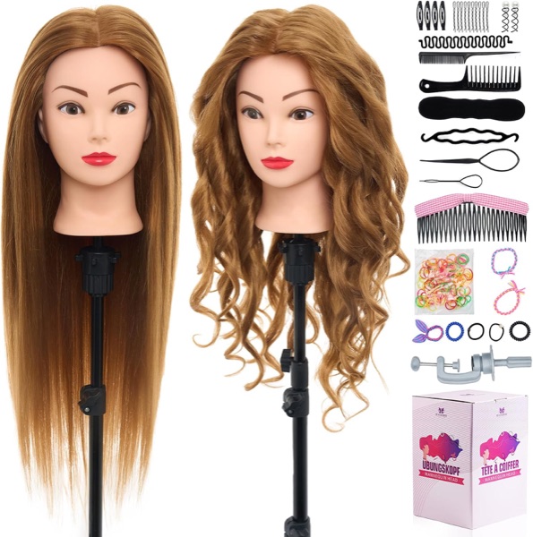 Tête à coiffer Neverland à 80 % de vrais cheveux longs