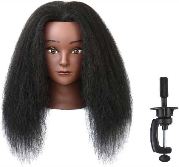 Tête à coiffer noire aux cheveux afro crépus
