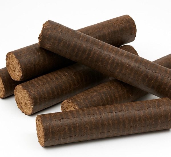 Bûches de bois densifié rondes de 30 cm de la marque J'envoie du bois, couleur bois clair