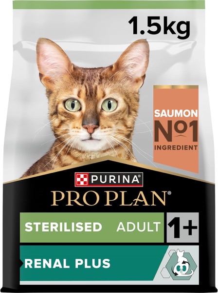 Sac de croquettes Purina Pro Plan Renal Plus au saumon pour chat stérilisé