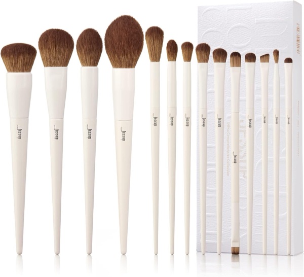 Set de quatorze pinceaux de maquillage Jessup gris clair pour le visage et les yeux