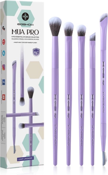 Cinq pinceaux pour les yeux Eigshow à manche violet mat